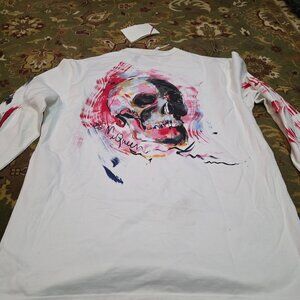 alexander McQueen long sleeve t shirt logo/artist print white  medium Gorgeous